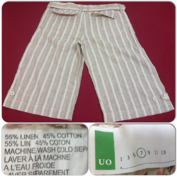 Urban Outfitters neutral striped belted culottes - Picture 3 of 4